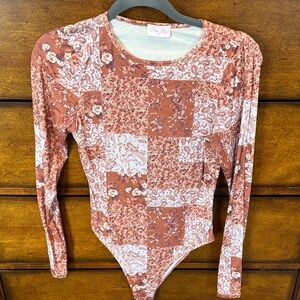 Pink Lily NEW bandana style long sleeve bodysuit